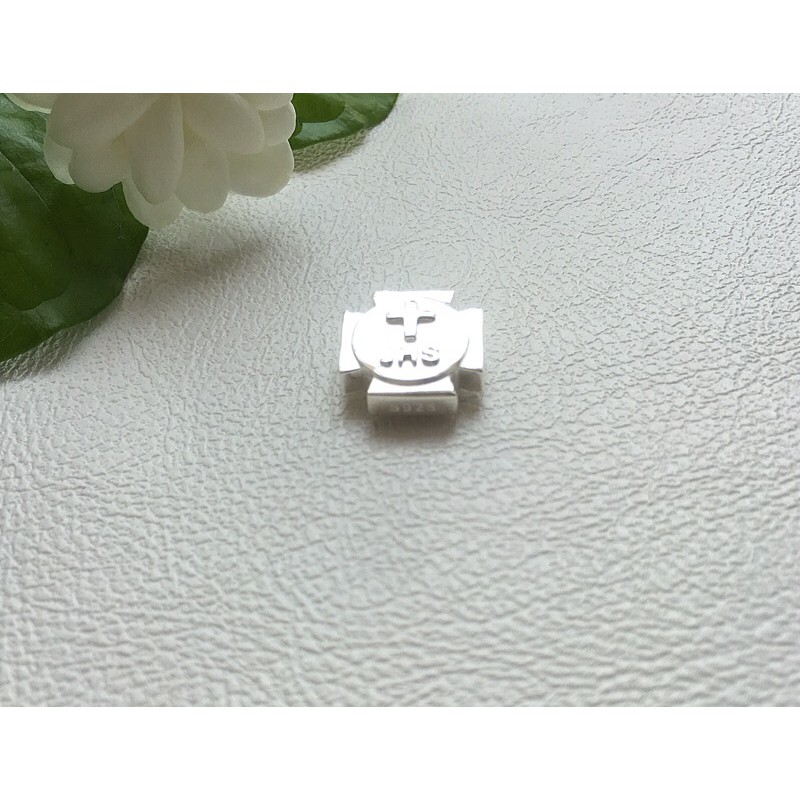 Mặt Thánh giá bạc S925 xỏ vòng tay Mân Côi chuỗi hạt Công giáo Catholic Rosary pendant charm