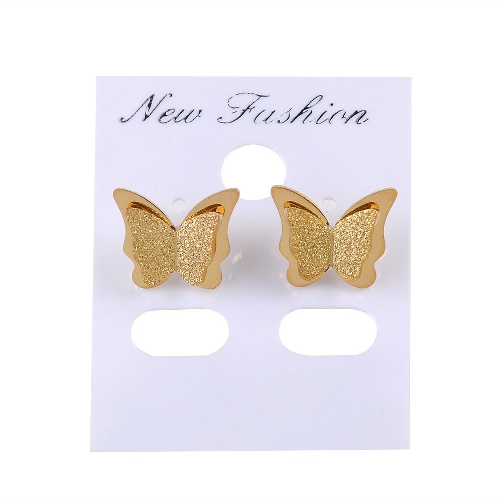 Đôi khuyên tai nữ kiểu bằng kim loại kiểu bướm đầy đáng yêu
