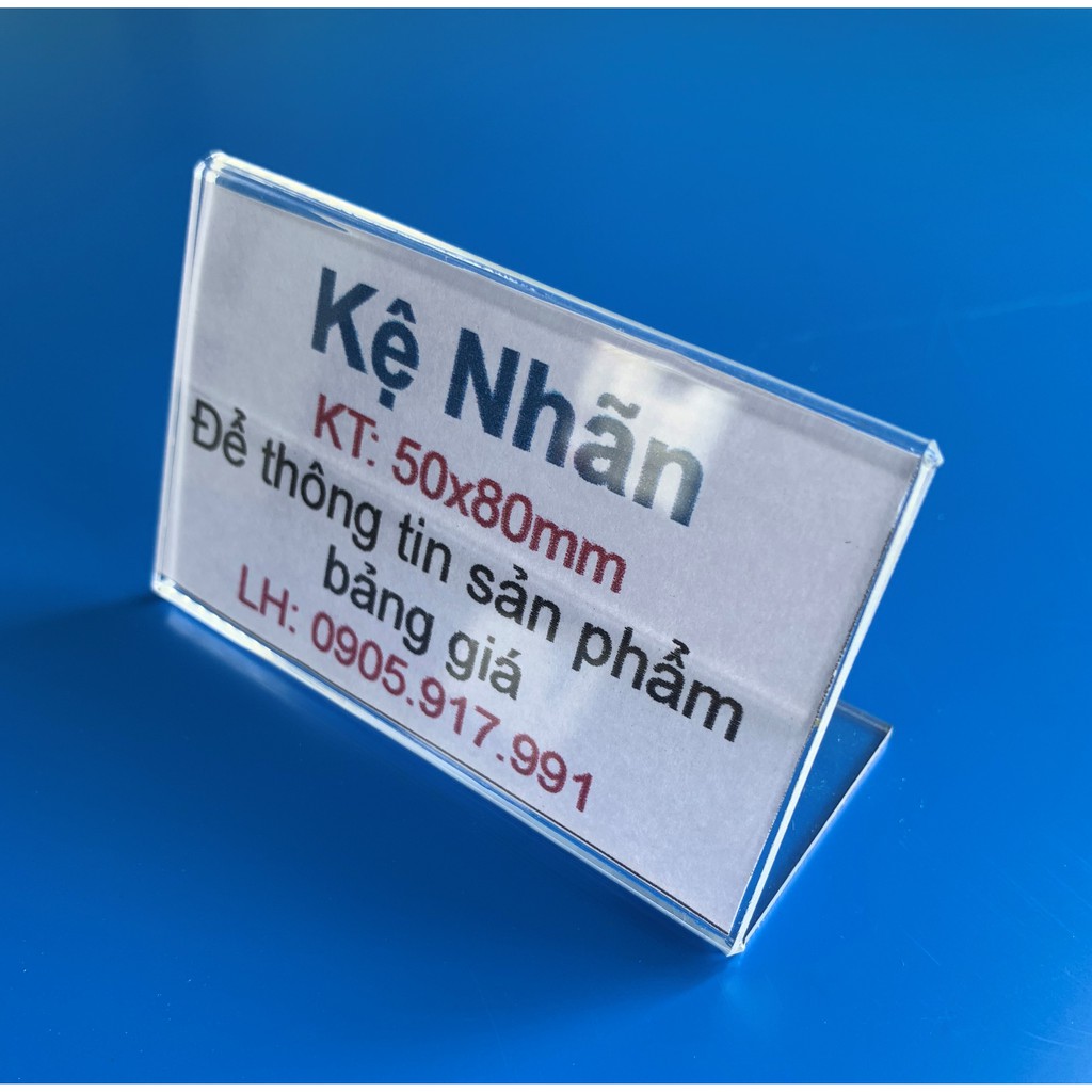 Combo 10 kệ để bảng giá thông tin sản phẩm kích thước 50x80mm - mica trong 2mm