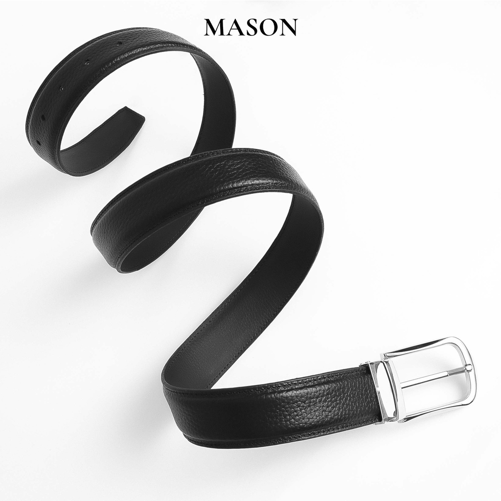 Thắt lưng nam da bò thật cao cấp vân milk thương hiệu MASON - M21