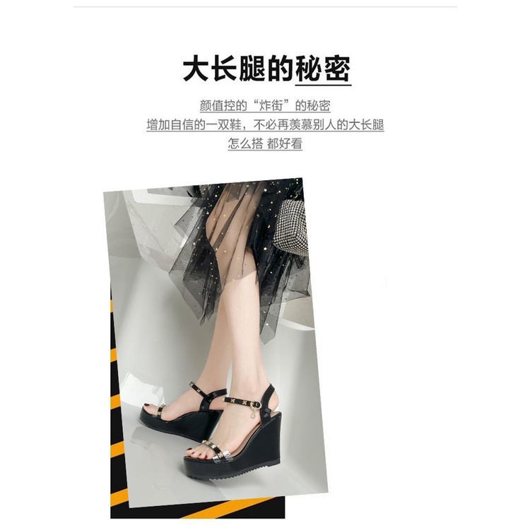 M - A 48H👡 Giày sandal đế xuồng đính đinh tán thời trang cho nữ 2021