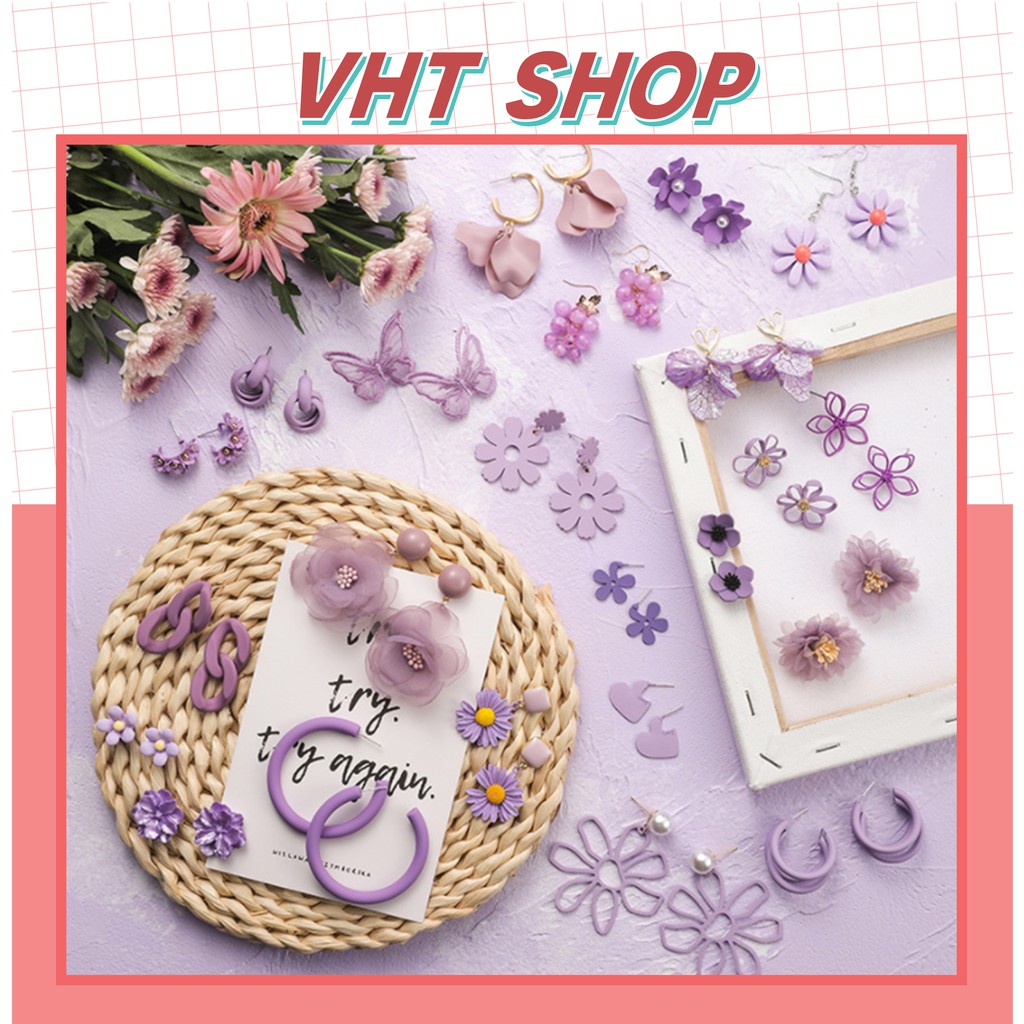 Khuyên tai, bông tai nữ cá tính dáng dài đẹp dễ thương chất liệu cao cấp BT29 - VHT SHOP