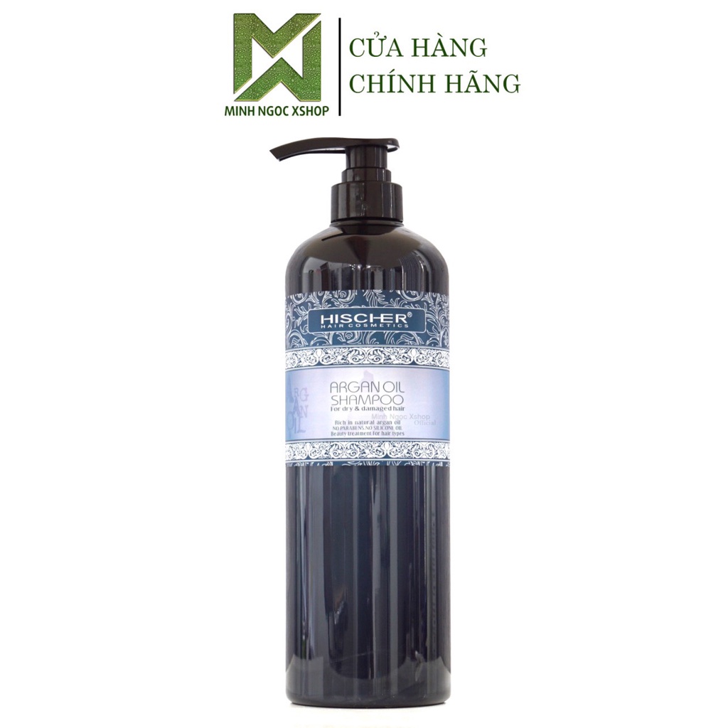 Dầu gội phục hồi cho mọi loại tóc Hischer Argan Oil 1000ml mềm mượt chuẩn salon tại nhà