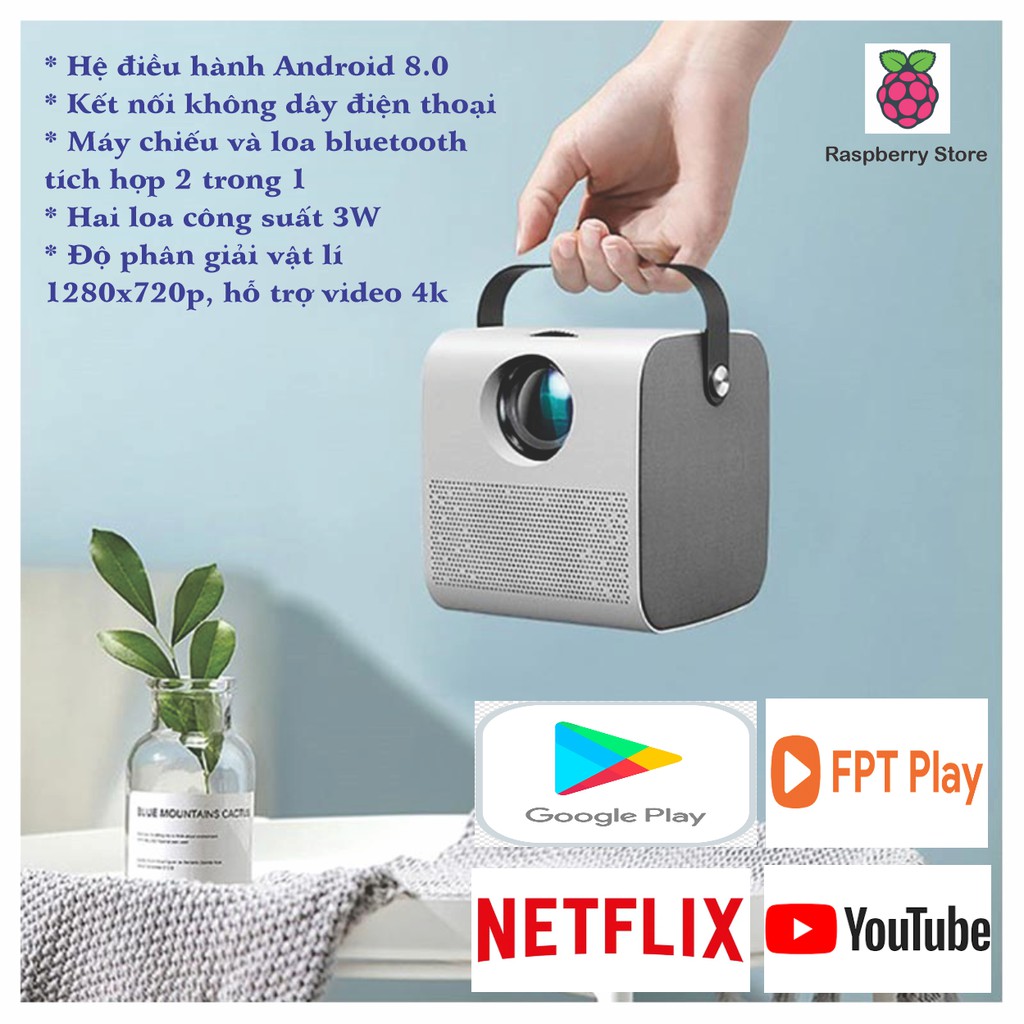 Máy chiếu mini Q3 - [Android OS] - Kết nối Wifi, Bluetooth xem Youtube, Netflix, VTV ...