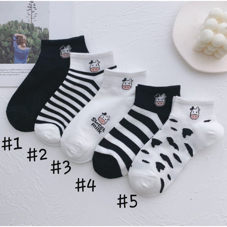Combo 5 đôi vớ nữ cổ ngắn tất ngắn nữ dễ thương ngẫu nhiên