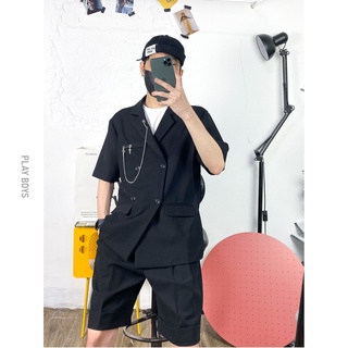 Bộ Áo Blazer Quần Short Form Rộng Nam phong cách Hàn Quốc - Play Boys
