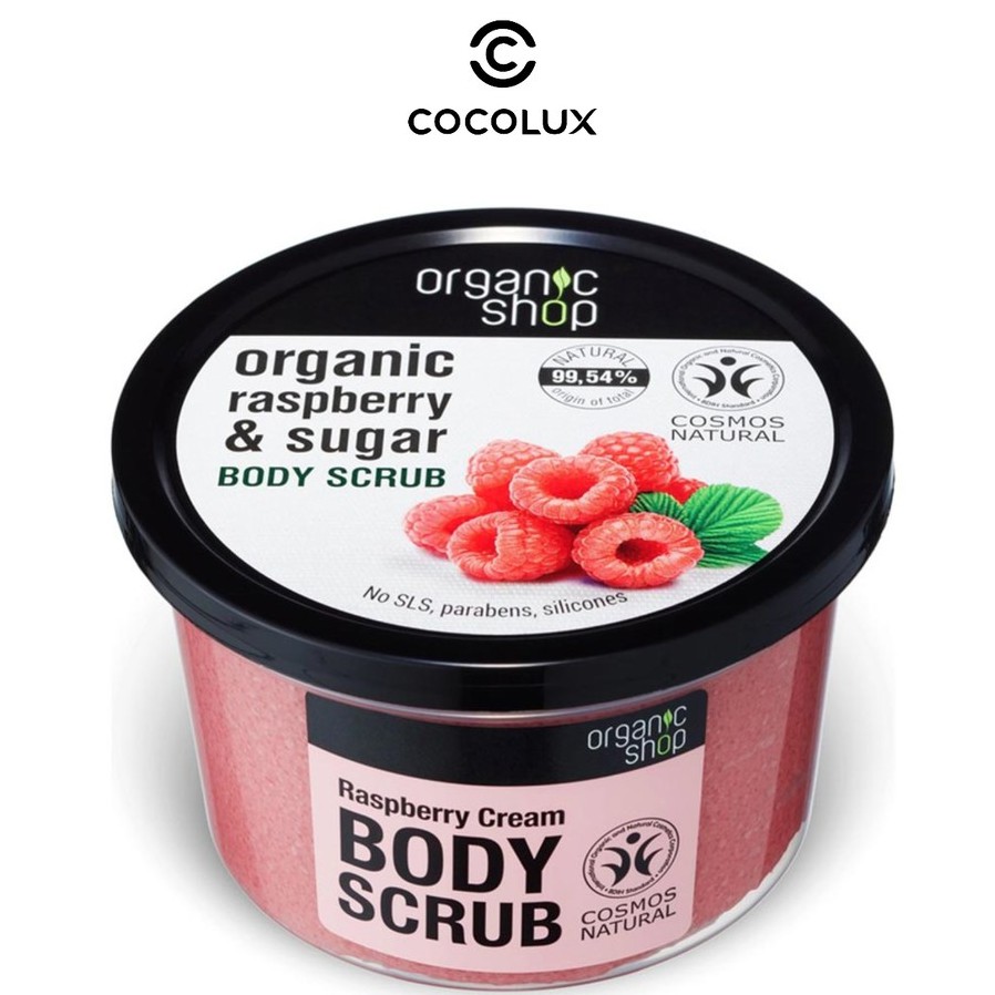 Tẩy Tế Bào Chết Body Organic Hương Dâu Rừng 250g [COCOLUX]