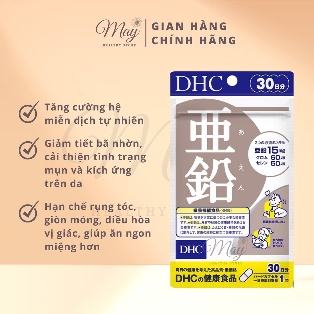 Viên Uống DHC Bổ Sung Kẽm Zinc Tăng Đề Kháng 30 Ngày (Gói 30 Viên)