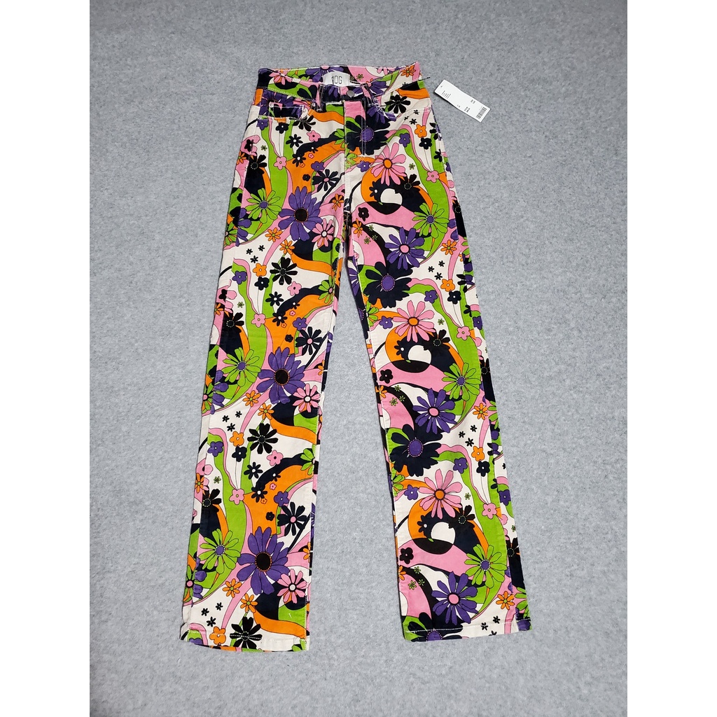 Quần khaki nhung họa tiết hoa lưng cao BDG by Urban Outfitters