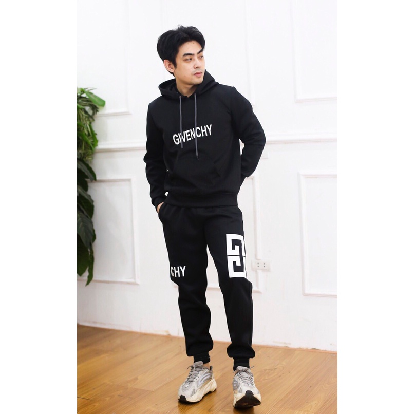Bộ Nỉ Nam Cao Cấp GIVECHY , Bộ Quần Áo Thu Đông Thể Thao Nam Chất Nỉ Co Giãn Dày Dặn Trẻ Trung Năng Động