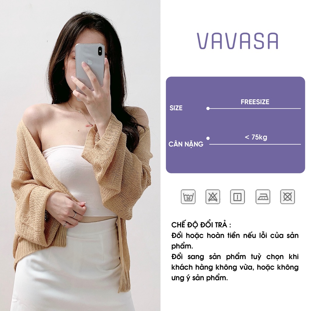 Áo cardigan nữ len mỏng form rộng dệt kim ulzzang dáng dài VAVASA CD01