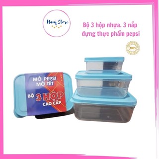 Bộ 3 Hộp Nhựa Đựng Thức Ăn Tiện Lợi[Hàng Khuyến Mãi Pepsi]