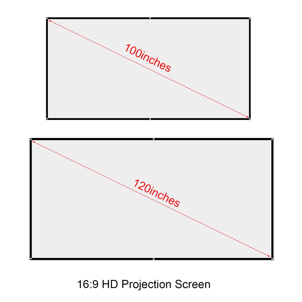 Màn Chiếu Màu Đen 100 / 120 Inch 16: 9 Hd Gấp Gọn Tiện Dụng