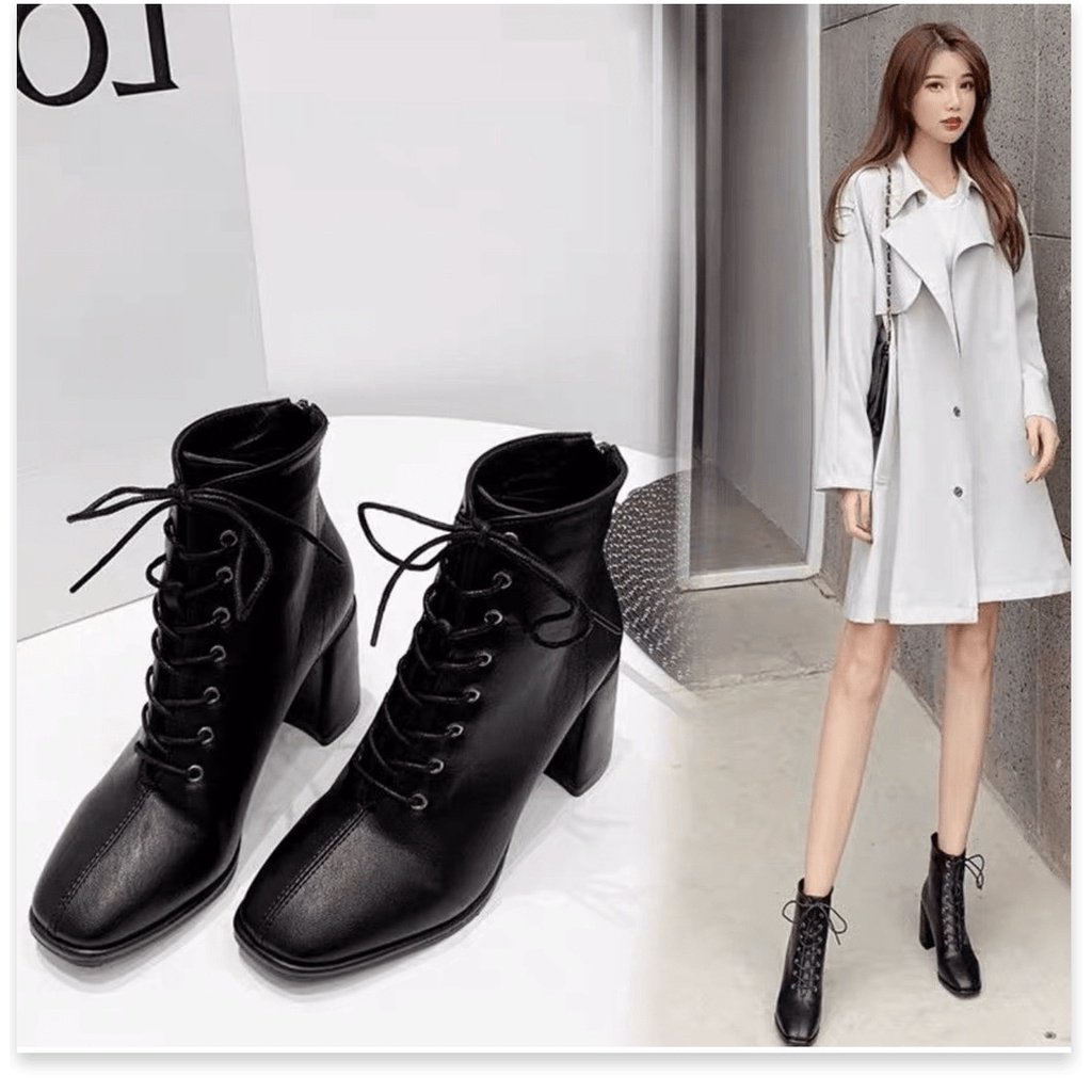 𝔹𝕆𝕊𝕊 𝕊ℍ𝕆𝔼𝕊 ⚜️ Bốt nữ,bốt da công sở nhiều dây khóa sau 2 màu siêu đẹp