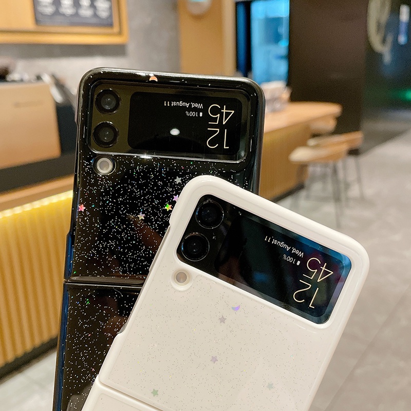 Ốp Điện Thoại Silicon Mềm Trang Trí Kim Tuyến Hình Ngôi Sao Mặt Trăng Cho Samsung Galaxy Z Flip4 Flip3 5G Z Flip 4 3