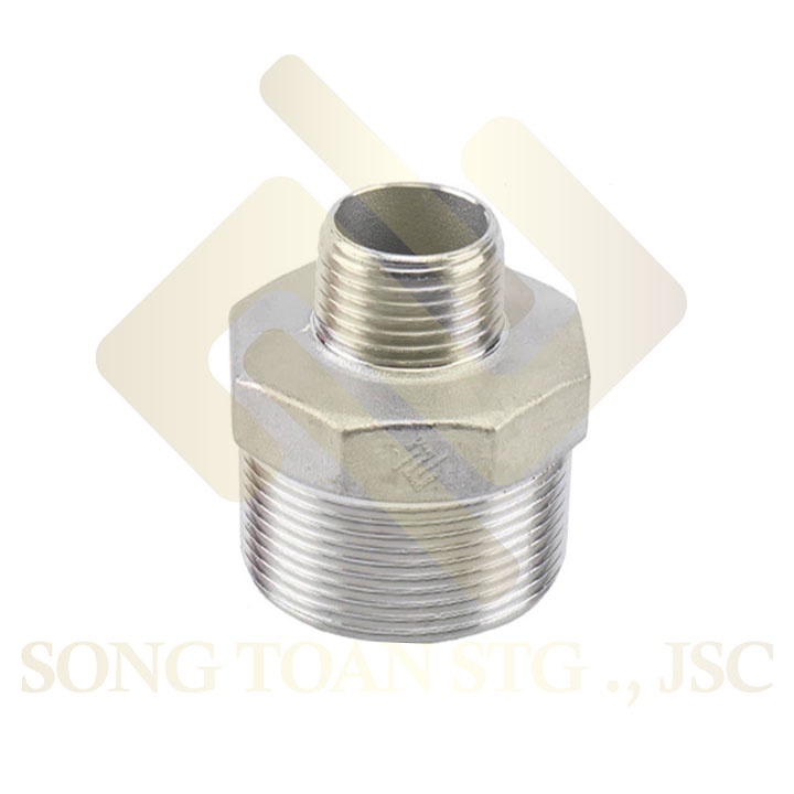 [KÉP THU INOX] Chuyển 1/2 21 xuống 13 &amp; 17 hai đầu ren ngoài bằng INOX (Inox pipe reducing hexagon nipple) Man thu &amp; đều