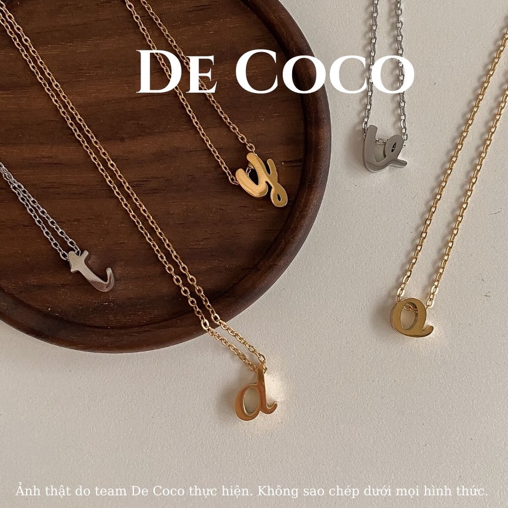 [Mã SKAMFSW175 giảm 10K đơn 50K] [KHÔNG ĐEN GỈ] Vòng cổ titan mặt chữ cái Your Name De Coco decoco.accessories