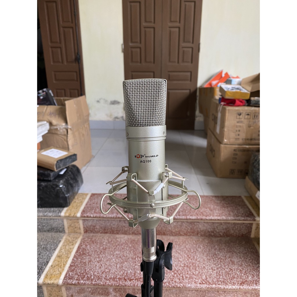 Mic Thu Âm Aqta AQ100 Hàng Loại 1 . Kiểu Dáng Cực Đẹp , Bắt Âm Cực Tốt , Thích Hợp Mọi Loại Sound Card