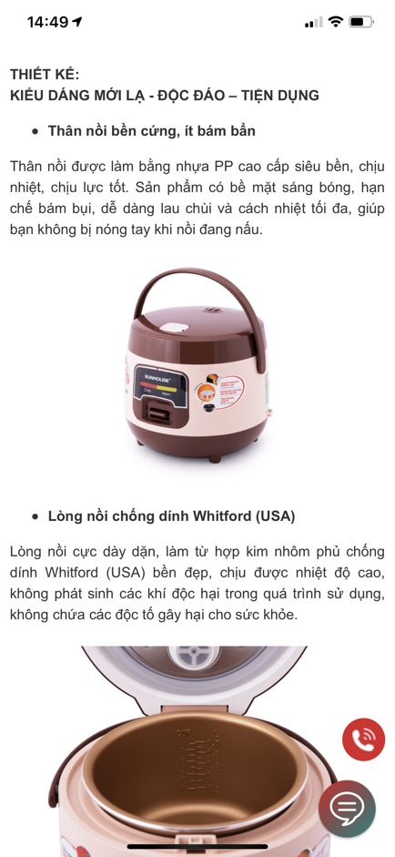 [Chính Hãng] Nồi Cơm Điện 1.0L Xinh Yêu Hàng Cao Cấp Sunhouse Toả Nhiệt 3 Chiều