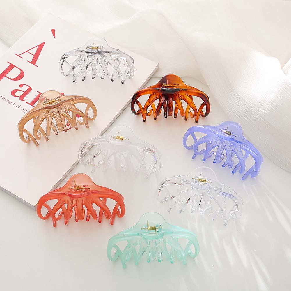 Kẹp Tóc Càng Cua Trong Suốt 15H Màu Kẹo Kiểu Pháp Cho Nữ