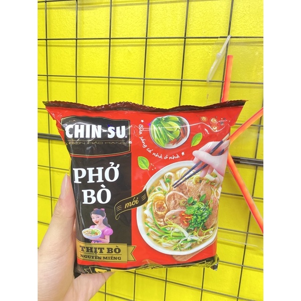 Phở bò Chinsu gói 132g (thịt bò nguyên miếng)