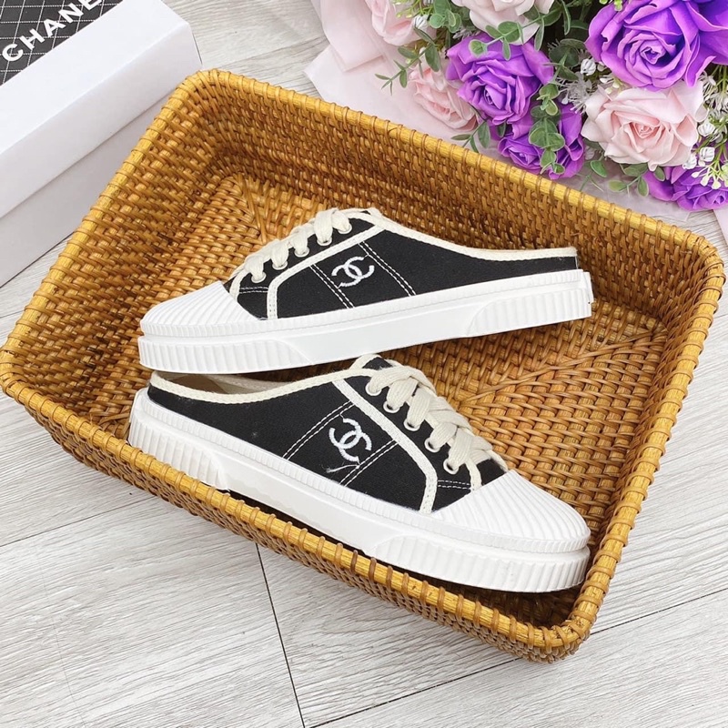 [Ảnh thật cuối] Giày thể thao dẫm gót đế răng cưa thêu chữ X đi siêu êm cực thích