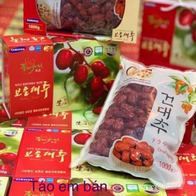 💥 ⚡ SẢN PHẨM CHÍNH HÃNG 💥 ⚡  TÁO ĐỎ SẤY KHÔ HÀN QUỐC BOEUN LOESS JUJUBE 1kg DATE MỚI 2025 💥 ⚡