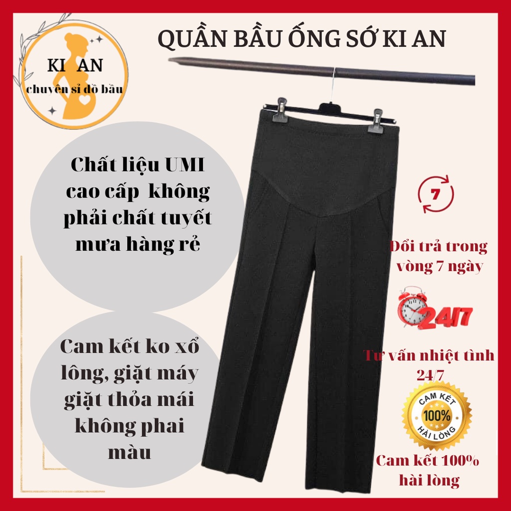 [Hàng cao cấp]Quần bầu sớ loại 1☘quần bầu công sở chất umi đẹp ko phải chất đũi rẻ☘ko xù ko nhăn☘️có chun chỉnh QB202