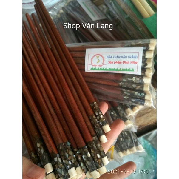 Bộ 10 Đôi Đũa Khảm Trai Đầu Trắng Loại Đẹp