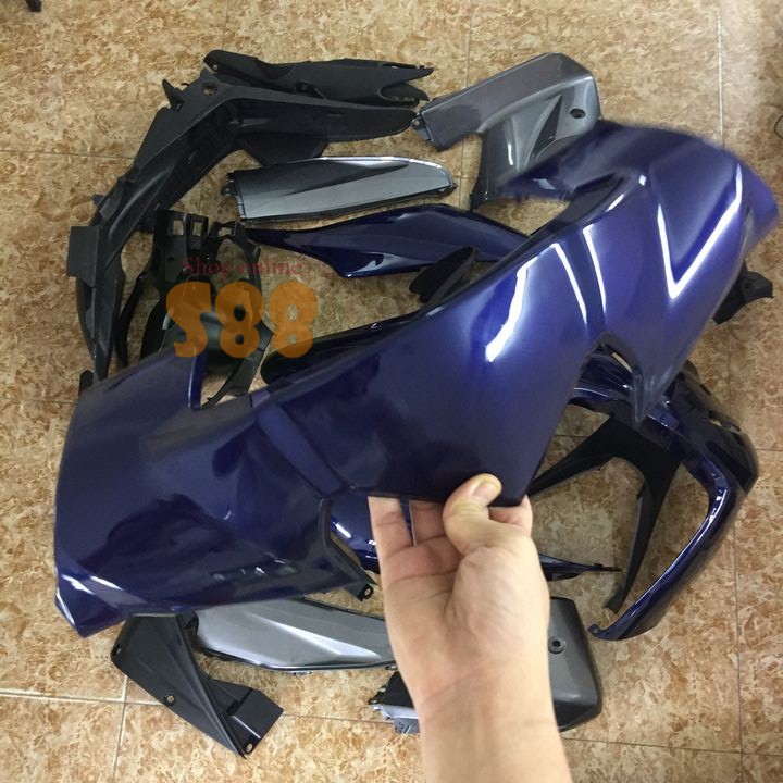 Bộ dàn áo xe WAVE S110 - RS110 đời 2009 đến 2010, nhựa ABS nguyên sinh xanh tím