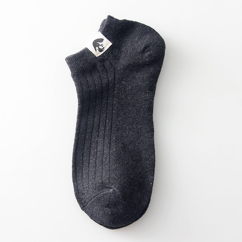 Vớ cotton mỏng màu trơn phối nhãn dán phong cách mùa hè cho nam