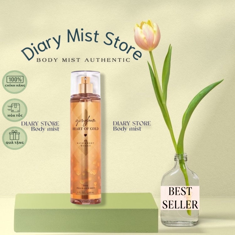 Diarymist.store Xịt thơm Bath & Body Works Gingham Heart Of Gold