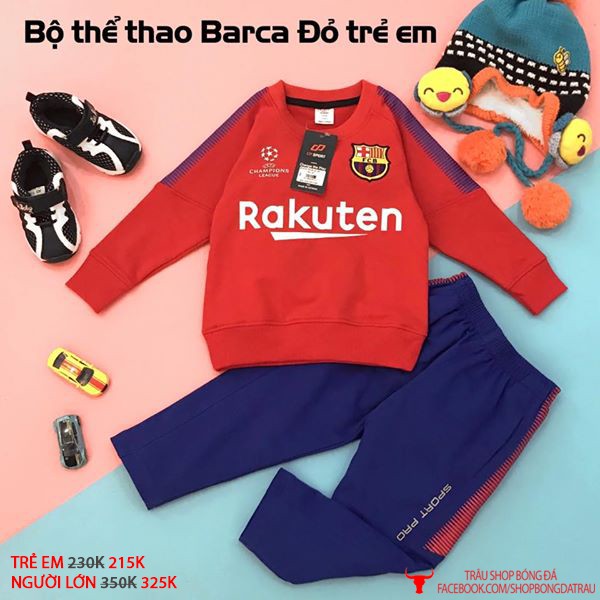 Bộ nỉ TRẺ EM - mẫu 2 - các câu lạc bộ bóng đá Manchester, Arsenal, Chelsea, Barca, Real, Liverpool - Trâu shop