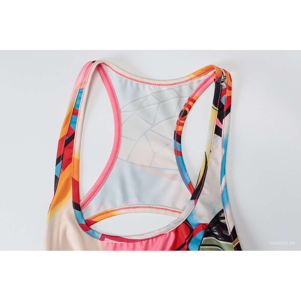 Váy hai dây in họa tiết thiết kế hở lưng gợi cảm dành cho nữ