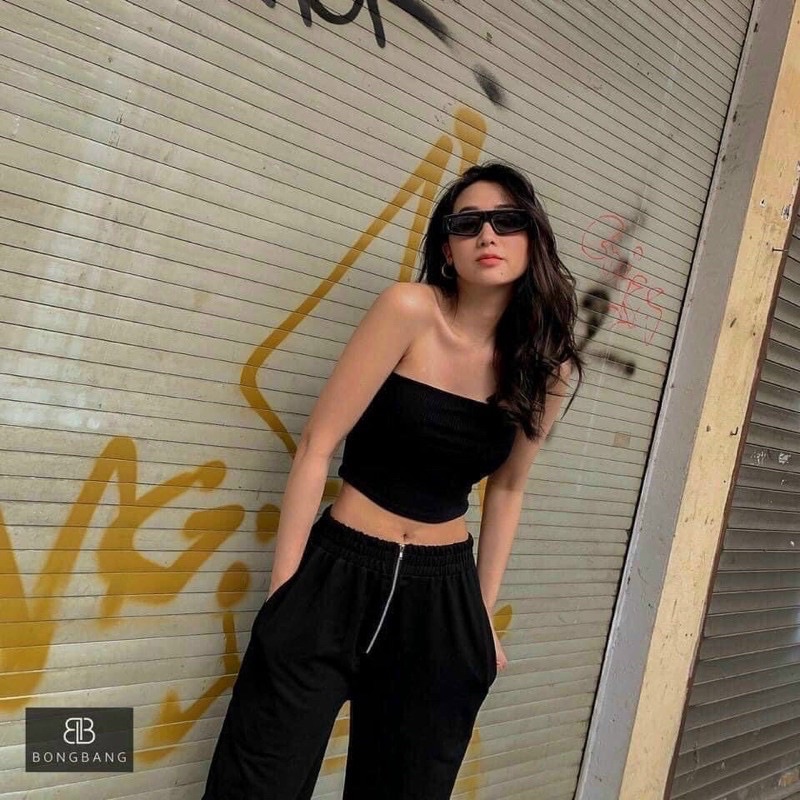 Áo Ống Không Dây Chất Zip Co Giãn , Áo Quây Nữ Croptop Hàng Đẹp