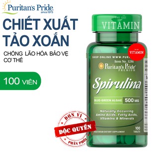 Viên uống giúp đẹp da, tóc, cân bằng hormone hỗ trợ bệnh tiểu đường, tim mạch,chiết xuất tảo xoắn Spirulina 500mg
