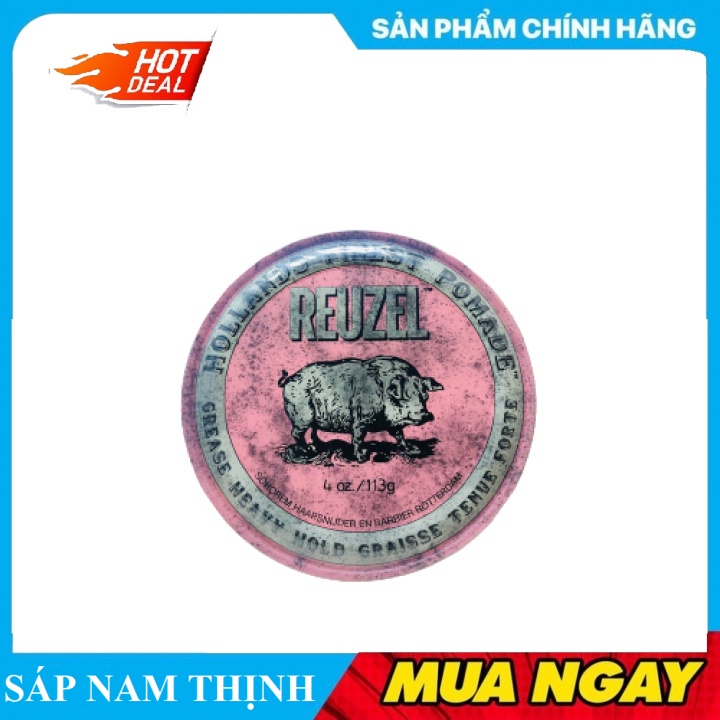 Hàng Chính Hãng - Reuzel Pink Heavy Grease 113g-35g - Sáp Giữ Nếp Cứng Độ Bóng Vừa