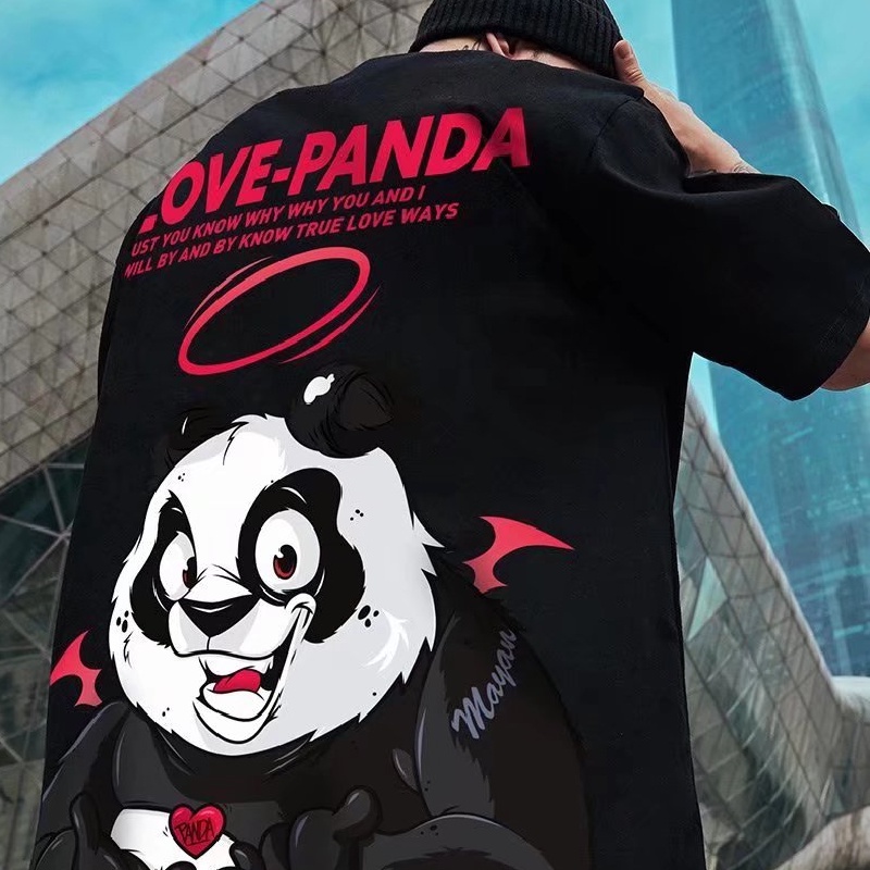 Áo Thun Tay Ngắn Dáng Rộng In Họa Tiết Hoạt Hình Phong Cách Hip Hop Hàn Quốc Thời Trang Mùa Hè Cho Nam Và Nữ M-8XL