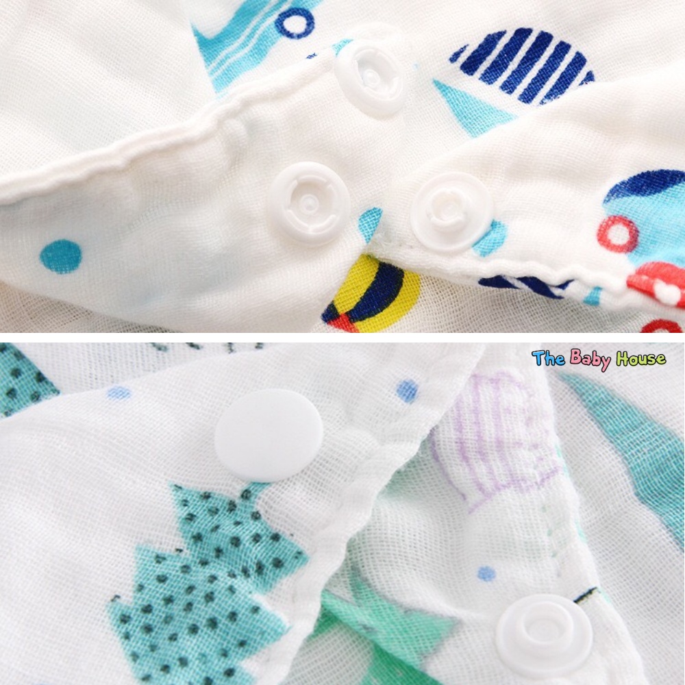 Khăn Quàng Cổ Cho Bé  𝐅𝐑𝐄𝐄𝐒𝐇𝐈𝐏 Khăn Yếm 6 Lớp Sợi Tre Họa Tiết Xinh Xắn Cho Bé