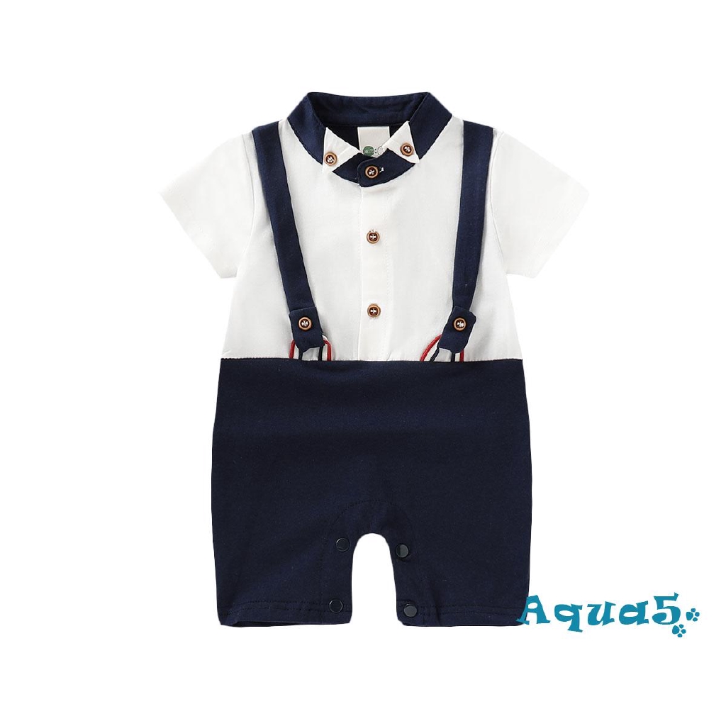 Bộ áo thun ngắn tay cổ tròn + quần short đáng yêu cho bé trai