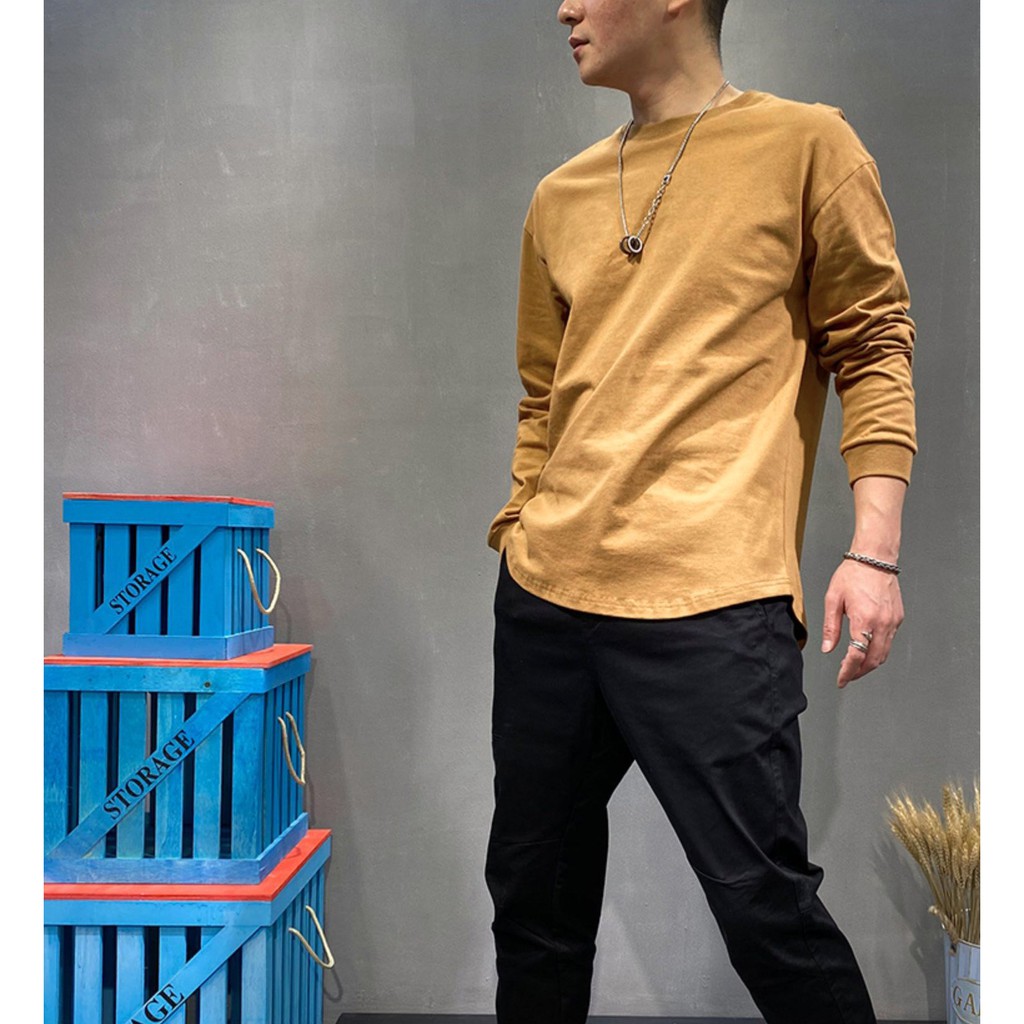 Áo sweater Tay Dài Basic Vạt Bầu Chất Cotton - Co Giãn - Mềm Mại | BigBuy360 - bigbuy360.vn