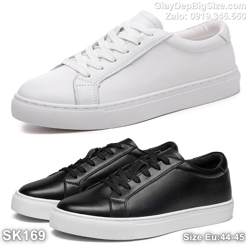 Giày Sneaker da thật, giày thể thao big size cỡ lớn 45 46 47 48 cho nam cao to chân ú bè