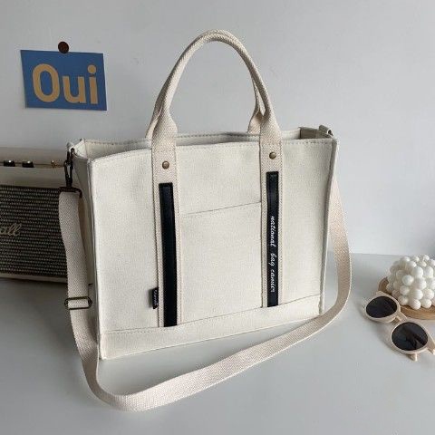 Túi Xách Đeo Vai / Xách Tay Bằng Vải Canvas Dày Dặn Phong Cách Nhật Bản Dành Cho Học Sinh