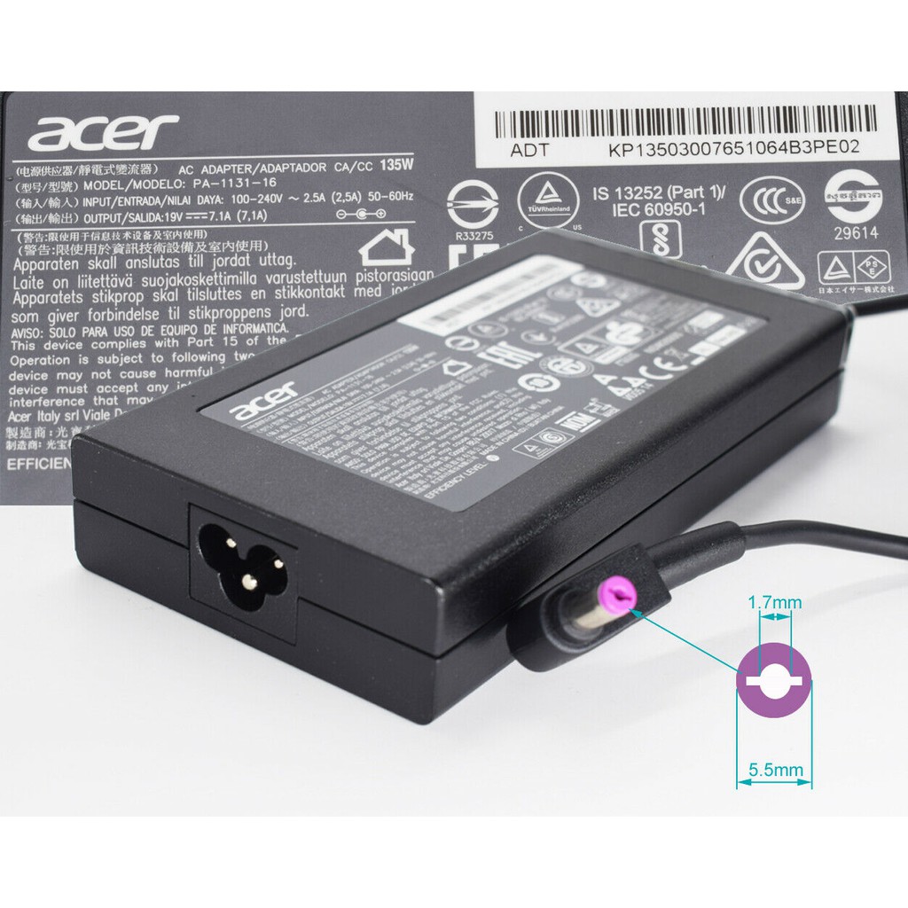 Sạc Laptop Acer 19V 7.1A 135W (Adapter acer 7.1a )