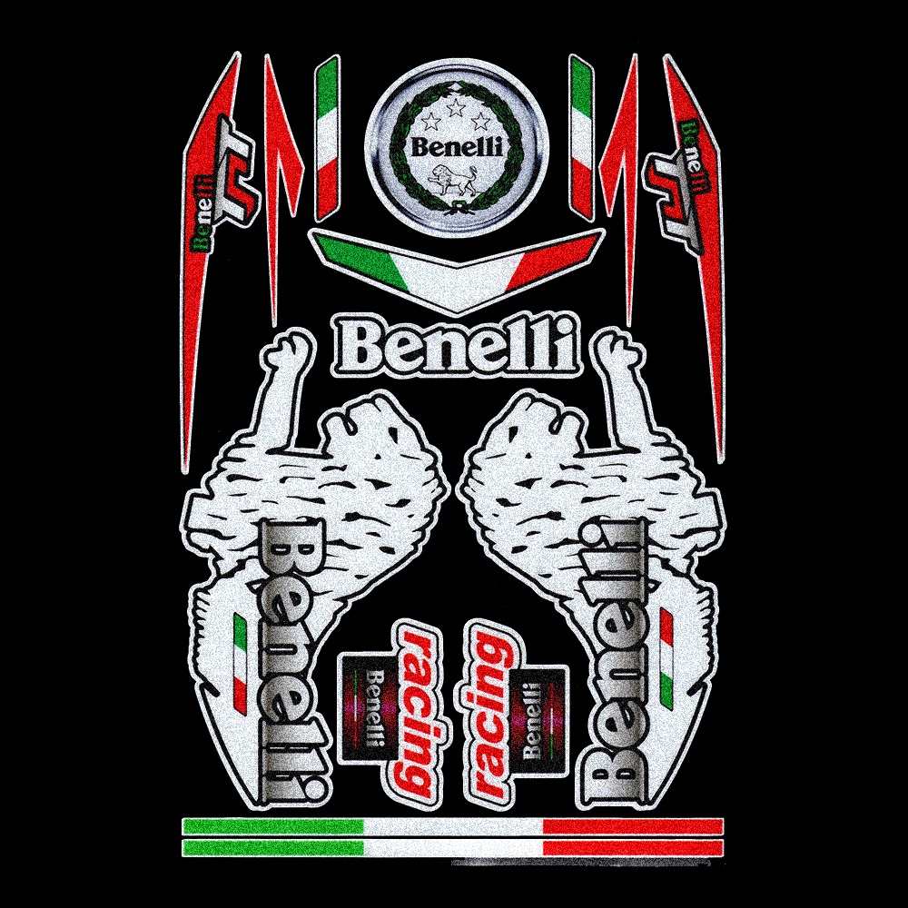 Bộ nhãn dán trang trí xe máy Benelli 600 300 250 302 bằng da nylon phản quang 3D