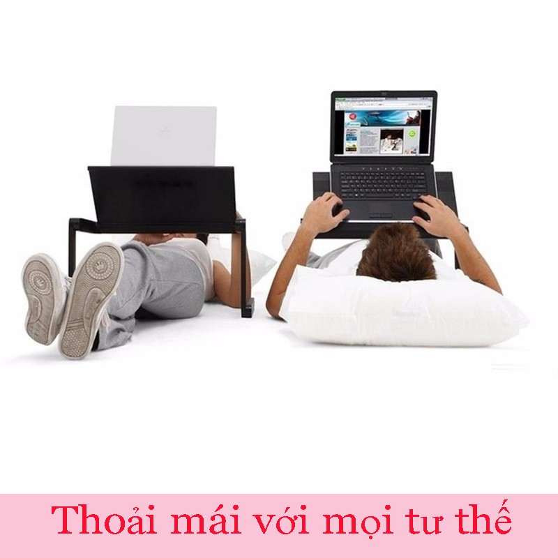 Bàn kê Laptop Di Động Có Bàn Di Chuột Tích Hợp Quạt Tản Nhiệt Gấp Gọn - Chất liệu: Kim loại và nhựa ABs