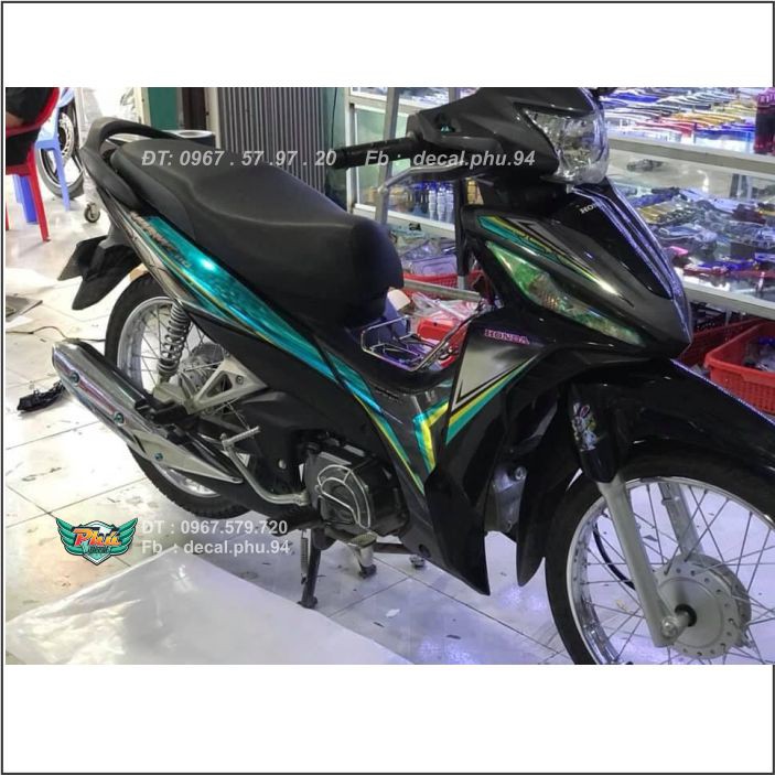 Tem Wawe RSX xanh đen Crom rời (V)