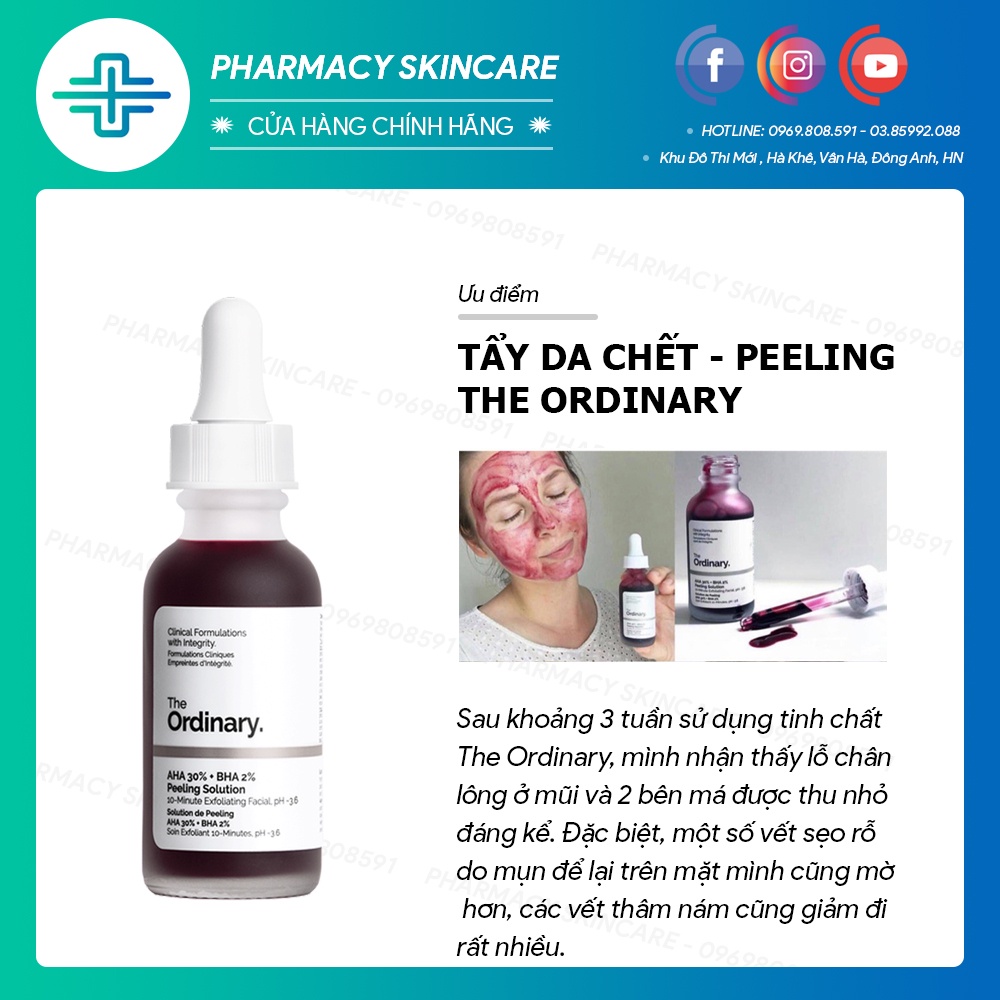 Tẩy da chết hoá học, thanh tẩy da AHA 30%+BHA 2% Peeling