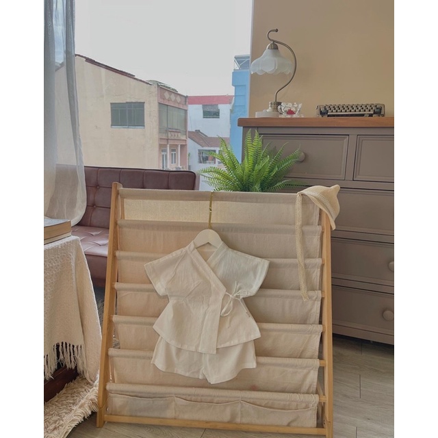 Áo + quần vạc chéo trắng em bé trai