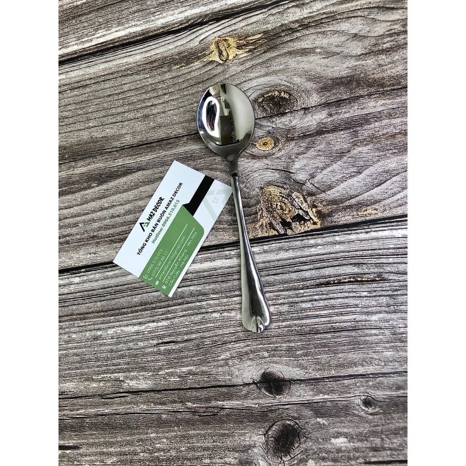 Muỗng thìa inox 304 -GNT184020 cán dài phong cách Châu Âu sáng bóng sang trong cao cấp